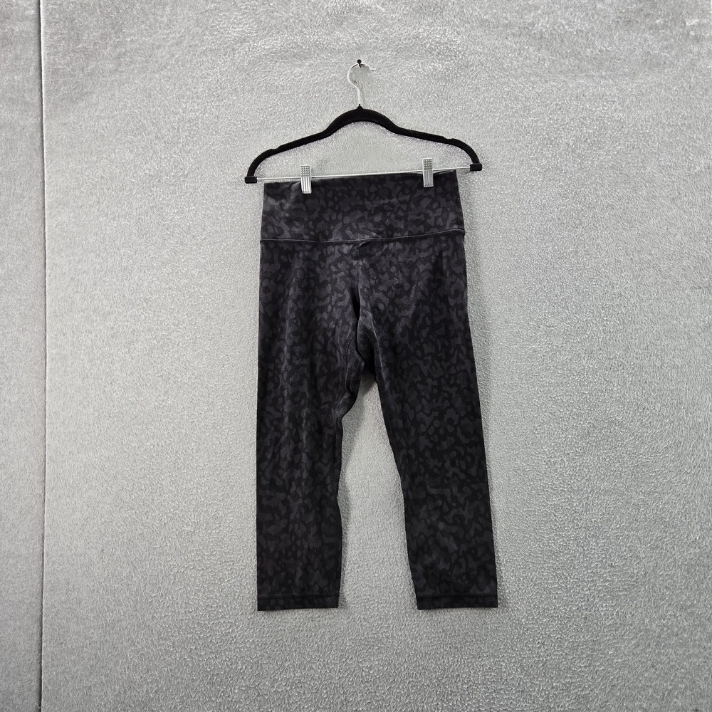 Lululemon Women Activewear Pants 8 Black Animal Print Align Yoga Legging Cropped